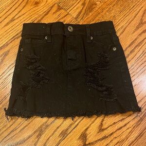 Contraband Girl’s Black Ripped Jean Skirt Size 8
